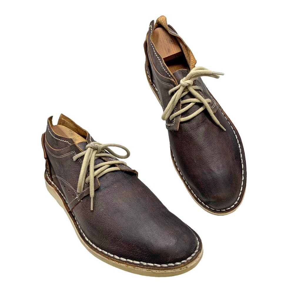 Cinti Dark Distressed Leather 6  Eyelet‎ Handmade Chukka Boots